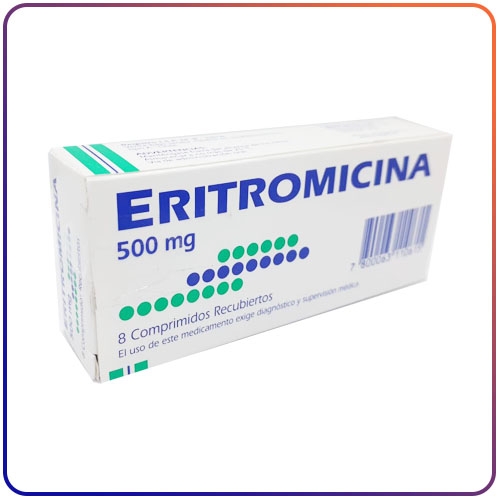 ERITROMICINA 500 MG X 8 COMPRIMIDOS RECUBIERTOS